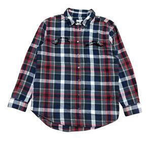 Equipment Femme Signature Plaid Blouse Button Up Shirt Women's Large